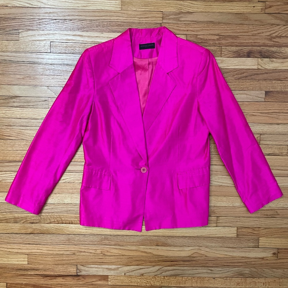 Vintage Hot Pink Silk Blazer